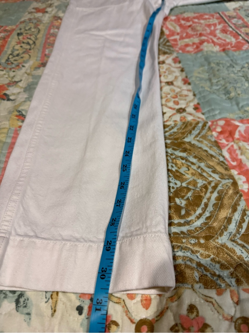Denim Forum White Straight Leg High-Rise Jeans Preppy The John Highrise Loose - Picture 8 of 13